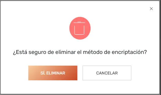 Confirmar eliminar encriptación STELA