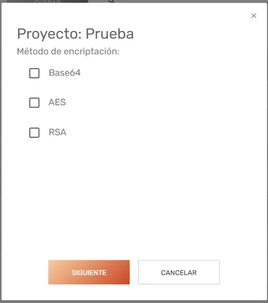 Seleccionar certificado de encriptacion STELA