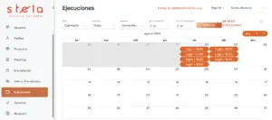 STELA - Panel Administración -Calendario de Ejecuciones 