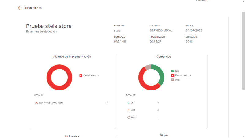 Reportes y evidencia - STELA Testing - STELA Automation made simple