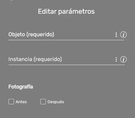 Comando instancia parámetros STELA