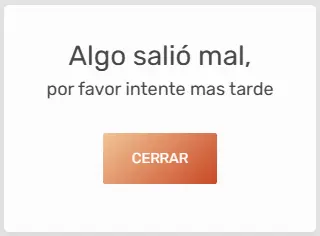 Alerta Algo salió mal STELA