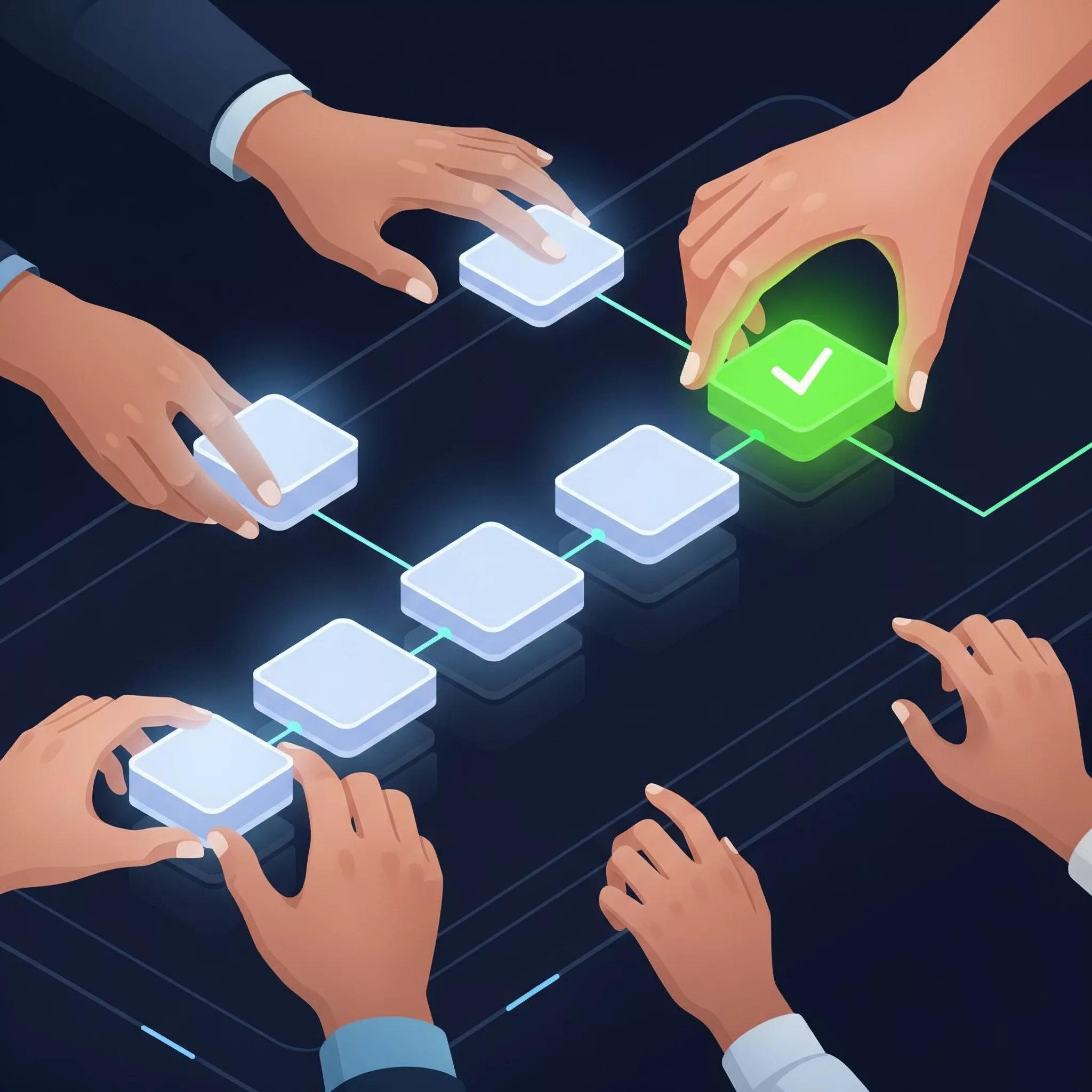 Infographic showing the workflow of STELA a no-code QA platform.