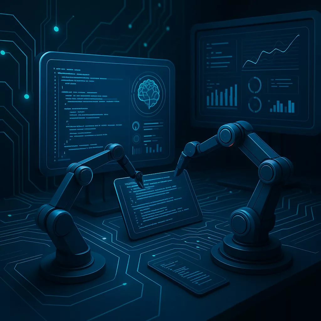 Infographic showing STELA’s no-code AI test-automation workflow