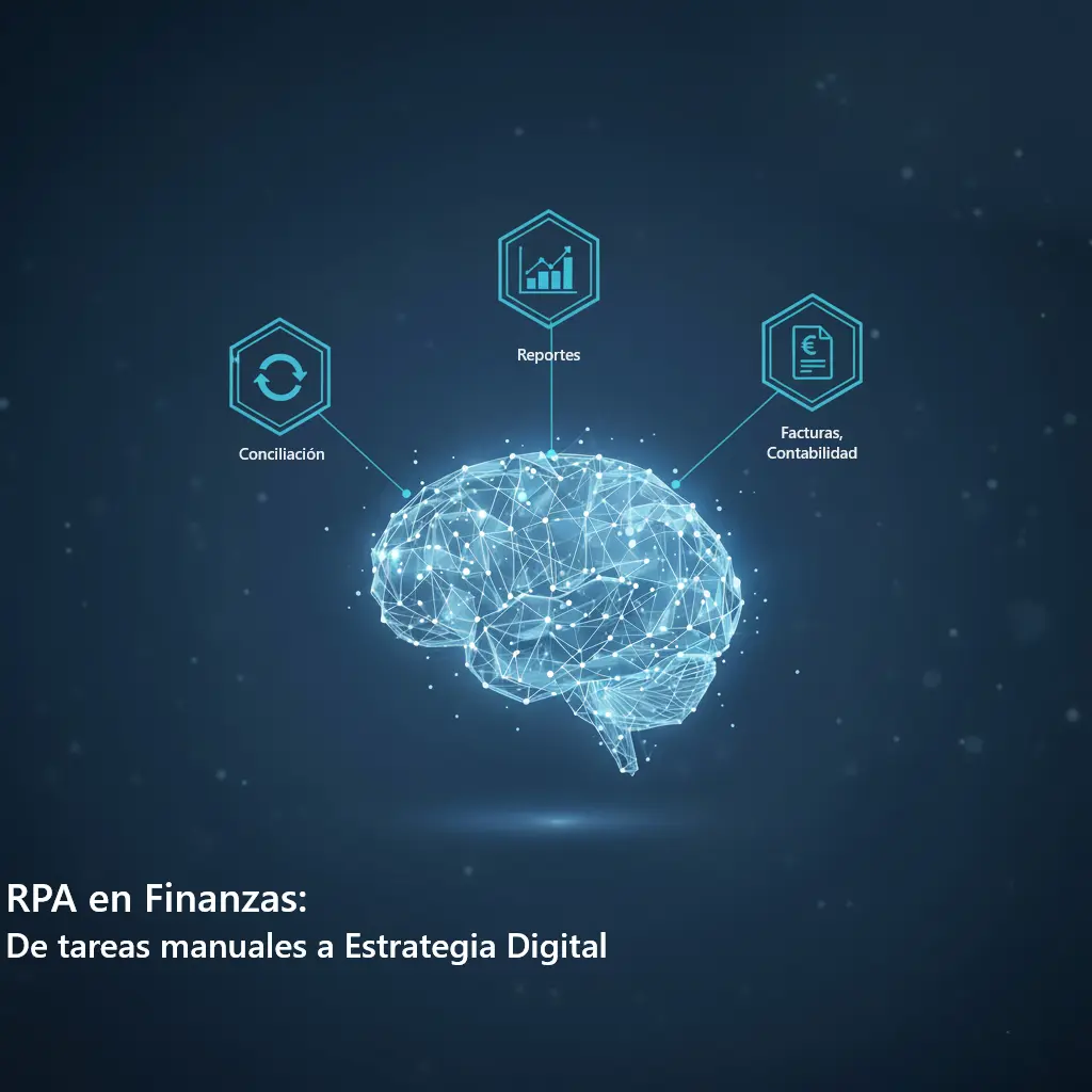 Representación del proceso de conciliación financiera de STELA con flujos de datos automatizados, capturando los datos contables, de reportes, de facturación y de la contabilidad