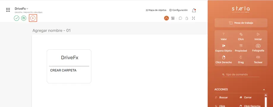 DriveFx Crear carpeta