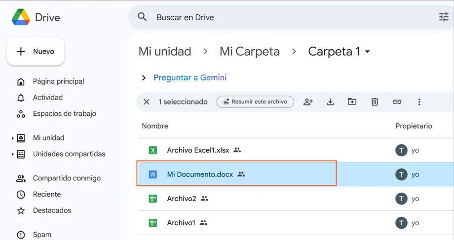 Mover archivo utilizando DrivFx