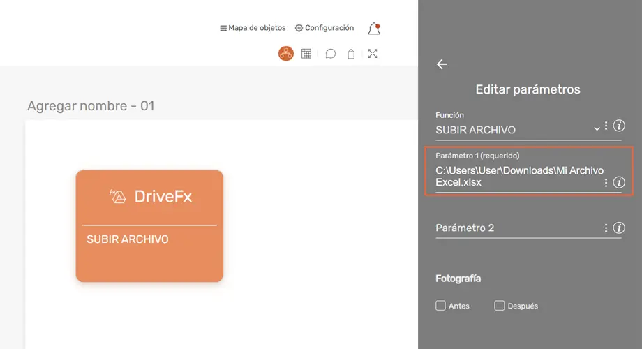 Subir archivos utilizando DrivFx