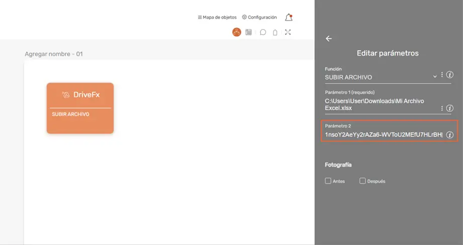 Subir archivos utilizando DrivFx