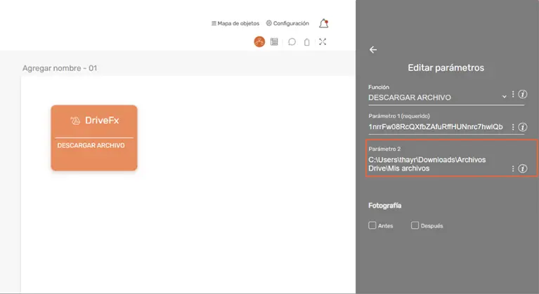 Descargar archivo utilizando DrivFx