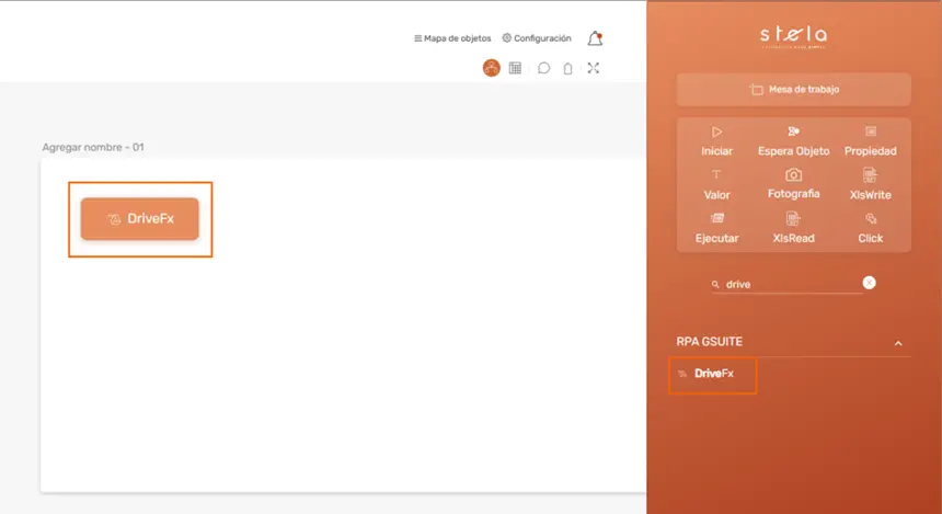 DriveFx Crear carpeta