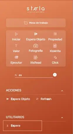 Ejemplo de uso del comando Espera