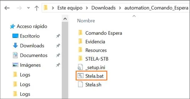 Ejemplo de uso del comando Espera