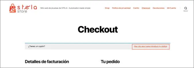 Ejemplo de uso del comando Espera
