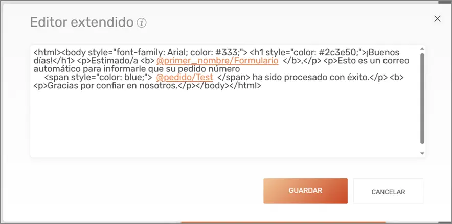 Editor Extendido - Mail