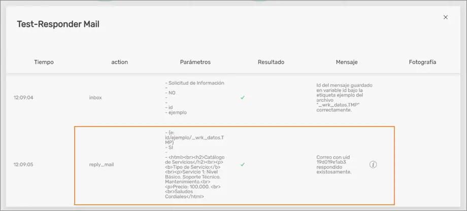 Evidencia - Responder Mail
