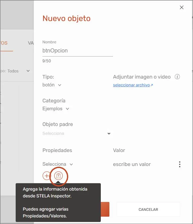 Nuevo Objeto - Propiedades