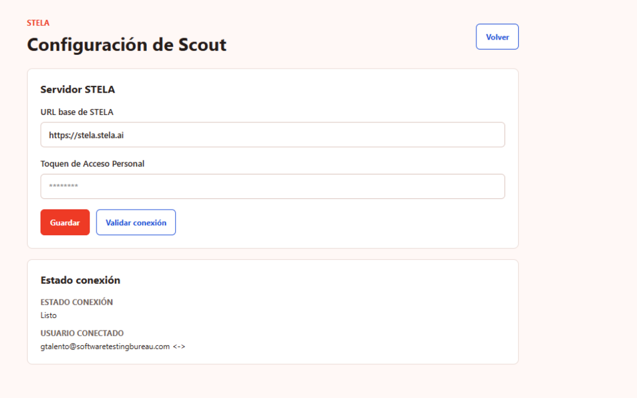 Configuración de STELA SCOUT para automatizaciones con IA