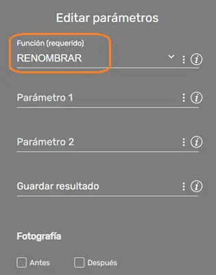Comando FileFx parámetros STELA