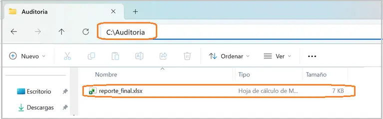 Comando FileFx evidencia2 STELA