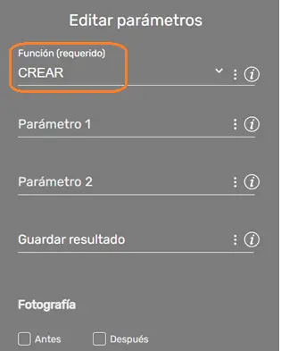 Comando FileFx parámetros STELA