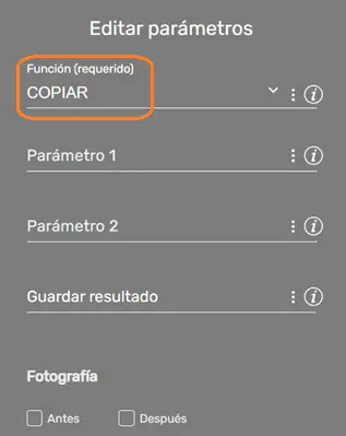 Comando FileFx parámetros STELA