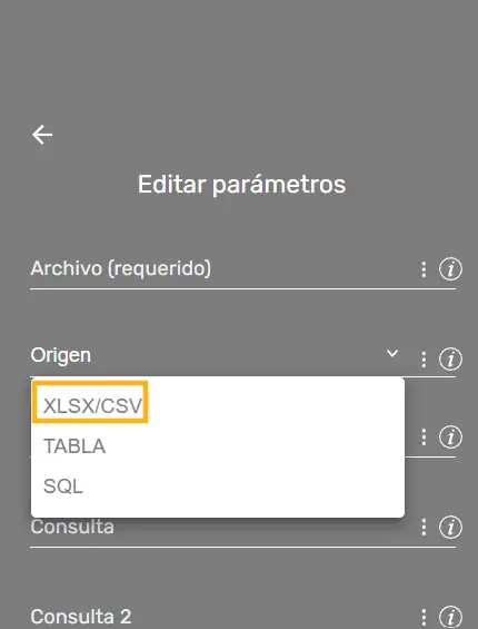 Comando XlsExport origen STELA