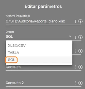 Comando XLSExport origen STELA