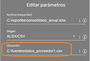 Comando XlsExport ubicación STELA