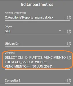 Comando XLSExport consulta STELA