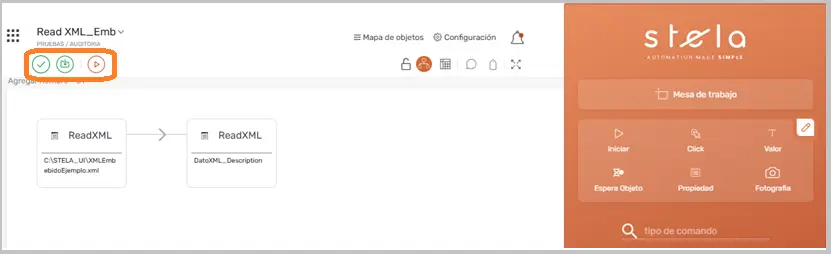 Comando ReadXML descargar automatización STELA