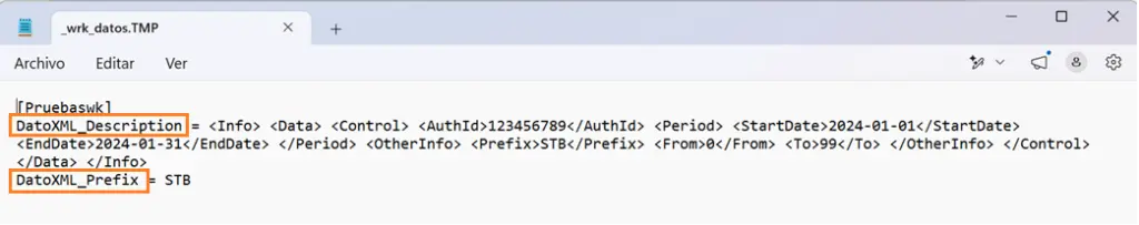Comando ReadXML _wrk_datos STELA
