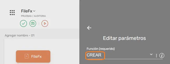 Comando FileFx función Crear STELA