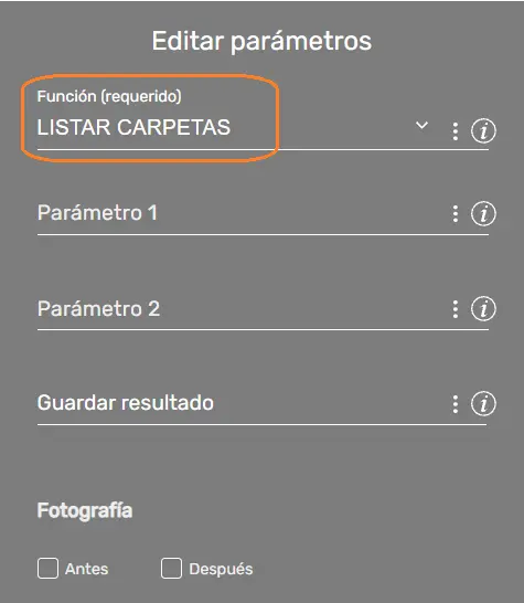 Comando FileFx parámetros STELA
