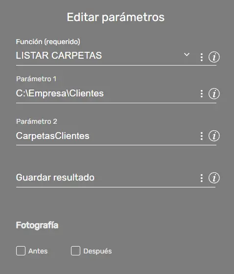 Comando FileFx ejemplo parámetros STELA