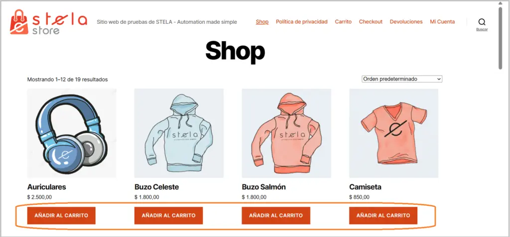 Comando instancia ejemplo STELA