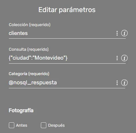 Comando NoSQL Parámetros STELA
