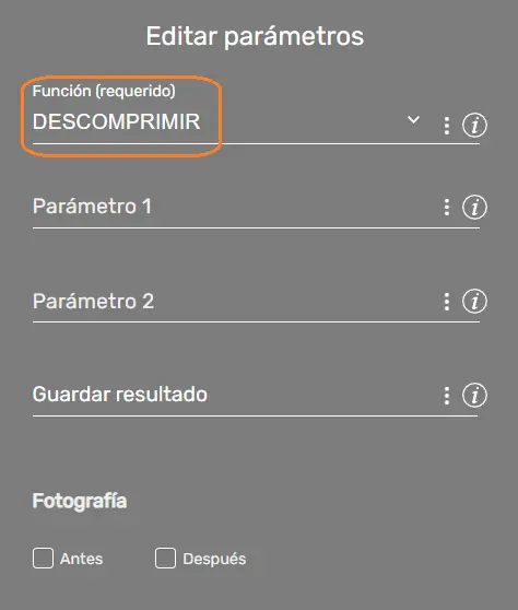 Comando FileFx parámetros STELA