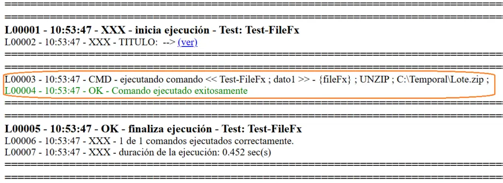 Comando FileFx log ejemplo STELA